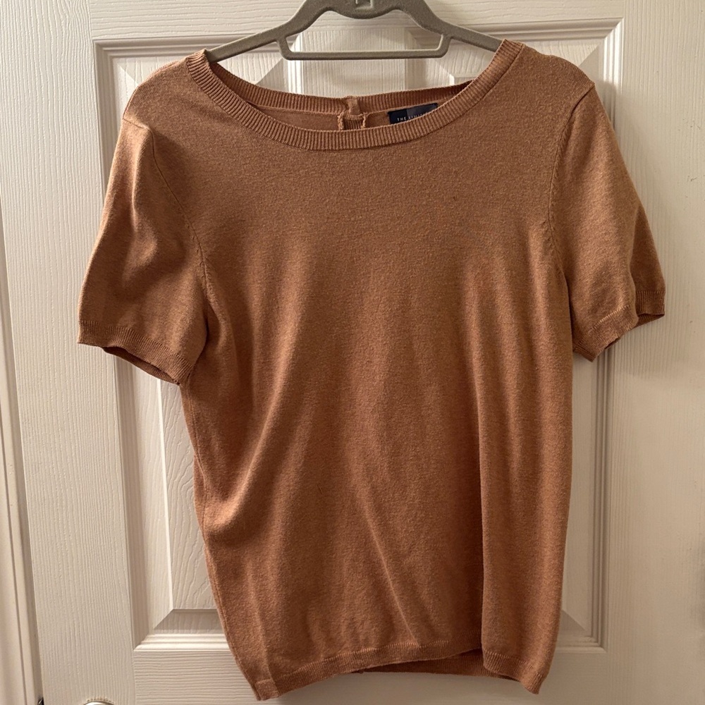 The Limited Tan Short Sleeve Top